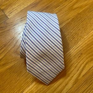 Hickey Freeman Boys Blue Striped Seersucker Tie